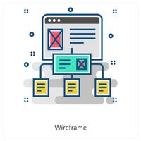 Wireframe and Details icon concept vector