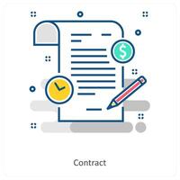 Contract and Deal icon concept vector