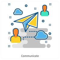 Communicate and Plane icon concept vector