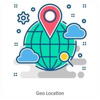 Geo Location and global icon concept vector