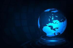 Earth with communication and social media concept. Technology connecting abstract background. vector