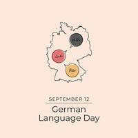 German Language Day. Line art design. line art. Good for usage celebration. Continuous line. eps 10. vector