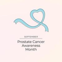 Prostate Cancer Awareness Month. Line art design. line ribbon. Good for usage template. eps 10. vector