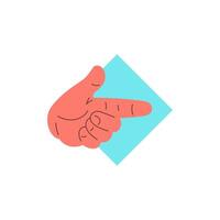 Human hand forefinger pointing index finger direction pointer icon flat illustration vector