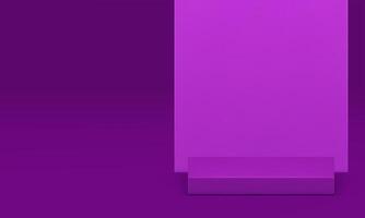 3d purple squared podium pedestal mock up for presentation realistic illustration vector