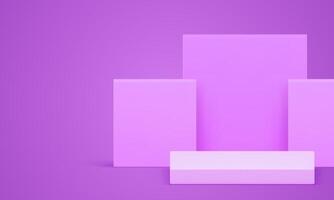 3d light lilac podium squared display mock up for cosmetic product show realistic vector