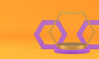 Luxury 3d geometric shapes podium mock up for product show realistic illustration vector