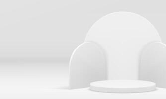 3d light podium geometric display mock up for product show presentation realistic vector