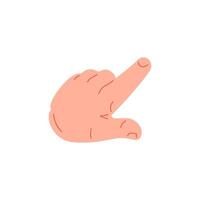 Human hand index finger pointing gesture icon flat illustration forefinger showing vector