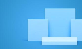 3d light blue podium geometric stage mock up for cosmetic product show realistic illustration vector