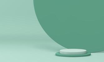 3d light green cylinder podium with circle wall background realistic illustration vector