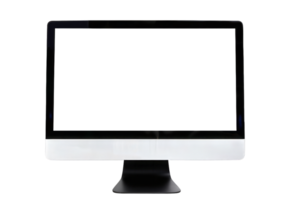 a computer monitor with a blank screen on a transparent background png