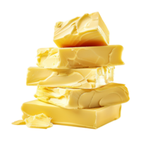 Stack of Butter Slices on Transparent Background png