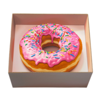 Donut in a Box on Transparent Background png