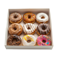 Donut in a Box on Transparent Background png