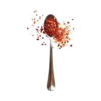 Red Chili on Spoon on Transparent Background png