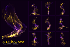 Abstract colorful smoke flame curve wave background template set collection psd