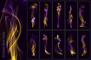 Abstract colorful smoke flame curve wave background template set collection psd