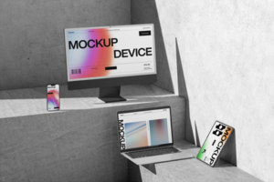 tech device mockup template for modern designs psd