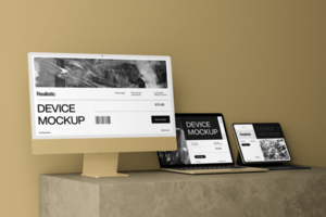 Professional Multi Device Mockup Template for Realistic Design Presentation psd