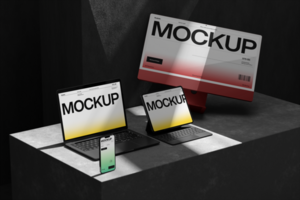 modern mockup device template with shadow for professional and versatile design psd