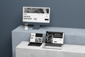 editable dynamic multi device mockup template for professional presentation psd