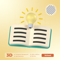 Open Notebook 3D Render icon School Pack psd