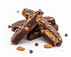 chocolate pecan brittle with nuts photo