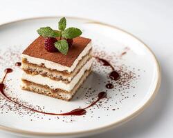 a piece of cake on a plate photo