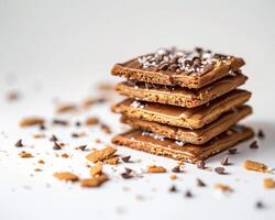 a stack of chocolate and graham crackers photo