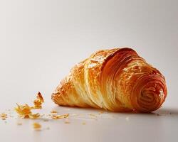 a croissant is on the ground photo