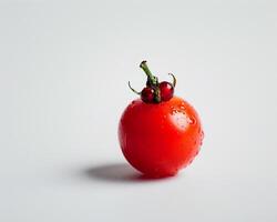 a tomato with water droplets on it photo