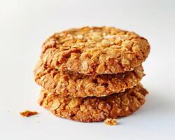 a stack of cookies on a white background photo
