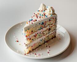 a piece of cake on a plate photo