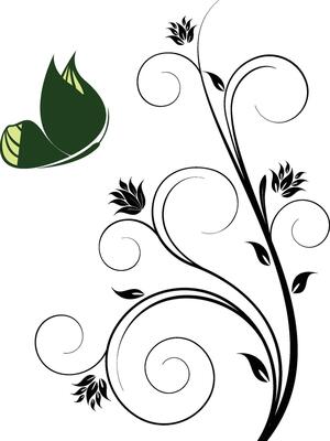 Arabesco florals design, florals black and white design illustration.