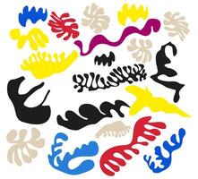 Modern Botanical Design Elements In Matisse Style. vector