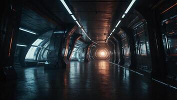A dark tunnel with a light at the end photo
