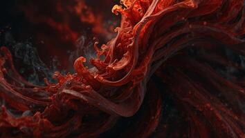 A red liquid flowing over a black background photo