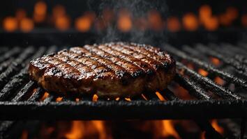 parrilla antecedentes - vacío despedido parilla en negro. foto