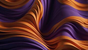 Orange object and purple background, wavy folding screen atmosphere, abstract, elegant, delicate and luxurious retro dramatic graphic design element. photo