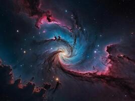 A mesmerizing depiction of the wonders of outer space, glowing with vibrant colors and celestial beauty. photo