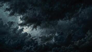 An abstract texture background that resembles the chaotic beauty of a stormy sky, with a palette of dark greys and blues, and a dramatic, atmospheric quality. photo