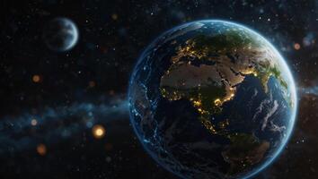 Global network for the exchange of data on the planet Earth Elements of this image furnished by NASA. photo