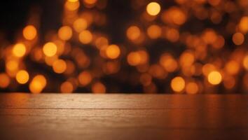 Orange bokeh background for seasonal, holidays, event celebrations and various design works. photo