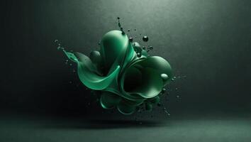 Unique abstract graphic elements Eco banner with a gradient shape Design template for presentation or flyer Abstract forms green dynamic composition Minimal mesh background. photo