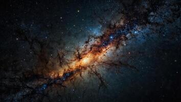A stunning artists representation of the Milky Way galaxy in deep space, showcasing the beauty and mystery of our universe. photo
