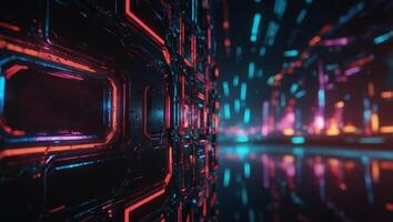 Abstract futuristic shape element HUD, GUI, Science fiction, cyberpunk, retrofuturism, concept, vaporwave abstract element. photo