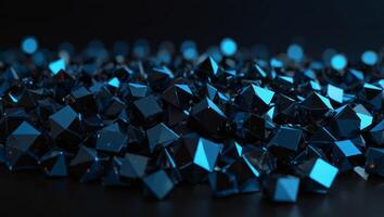 Technology with polygonal shapes on dark Black blue background. photo