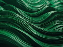 abstract green background with waves, green paper art, A green abstract background with wavy lines - Suitable for nature-themed designs, environmental concepts, or vibrant and modern digital art. photo
