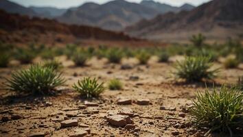 concept of environmental conservation and global climate change Picture comparing arid areas with green areas. photo